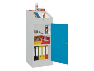 Lessenaarkast 1095/1270x 500x 500mm 2legborden Ral7035 Front Ral5012 - 2