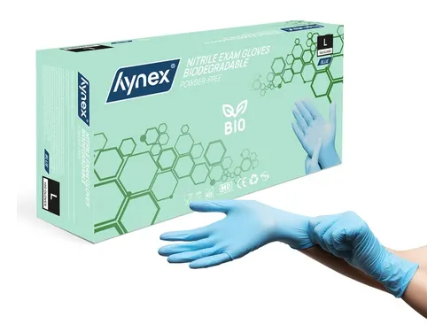 Handschoen Hynex nitril Maat L blauw 3.5gr 100 stuks