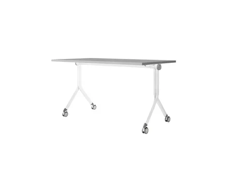 Opklapbare tafel Rocada Elva 140x70cm verrijdbaar wit/grijs