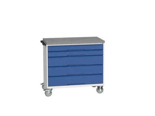 gereedschapswagen 980x1050x600mm linoleum 5 laden RAL7035+RAL5010