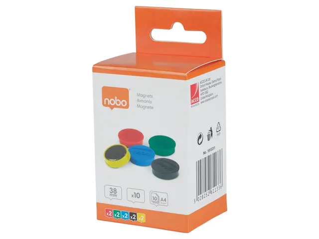 Magneet Nobo 38mm assorti 10st