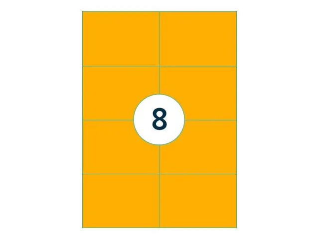 Gekleurde Etiketten 105x74mm Fluor Oranje 42420