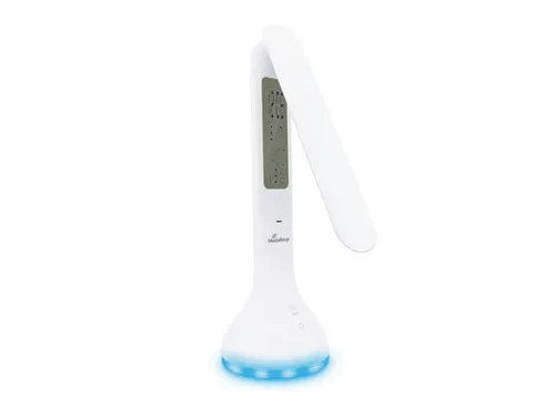 MROS502 Bureaulamp compact Wit met tijd, datum en temperatuur display
