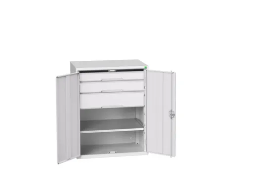 universele kast,HxBxD 1000x800x550mm,1xStalen bodem,3lade(n)
