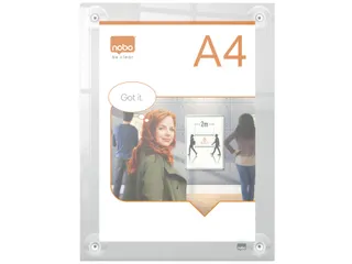 Infobord Nobo Premium Plus A4 acryl wand verplaatsbaar - 2