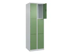 lockerkast,HxBxD 1850x600x500mm,2x3vakken,vak B 300mm,cil.-slot