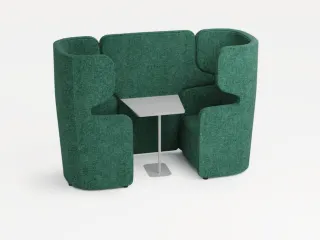 Zitgroep 2Fauteuils Tafel Geluidabsorberend Turkoois 1320x2200x860mm - 2