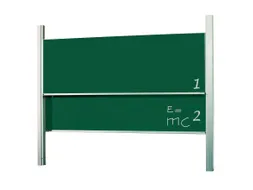 Schoolbord Dubbelvlaksbord 120x250cm Kolom Krijtbord Groen Emaille