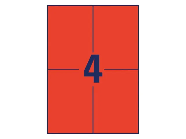 etiket Avery ILK 105x148mm 100 vel 4 etiketten per vel rood