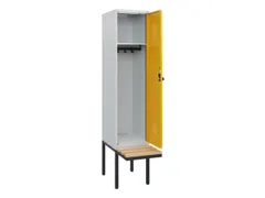 locker met bank,HxBxD 1950x400x815mm,1vak,vak B 400mm,draaigrendel
