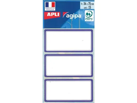 Schooletiketten 75x34mm Blauwe Rand