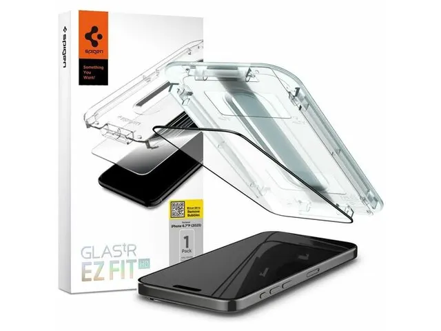 Spigen AGL06879 Schermbescherming iPhone 15 Pro Max Glas.tR EZ Fit HD
