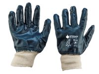 Handschoen NBR volledig gecoat met manchet, Maat 10 Blauw Wit