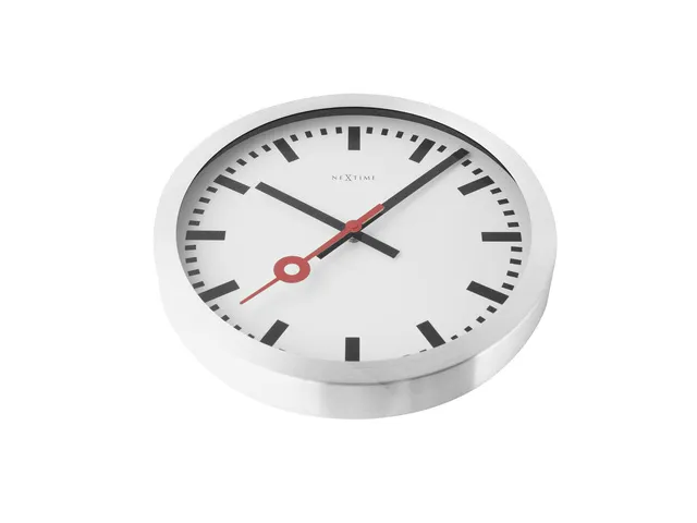 Horloge murale NeXtime 'Station' Ø19cm aluminium brossé