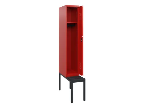 locker met bank,HxBxD 1950x300x815mm,1vak,vak B 300mm,cilinderslot