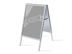 Stoepbord A1 complete set met print "BIENVENUE" Grijs