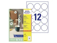 Etiket Avery L3416-10 rond 60mm wit 120stuks