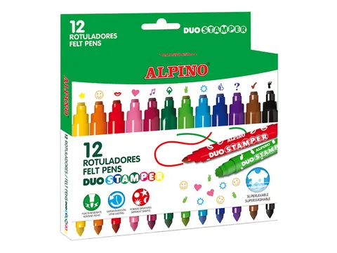#Viltstiften Alpino Duo Stampeset a 12st. assorti