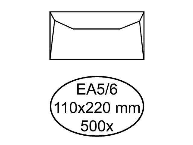Envelop Quantore Bank Ea5/6 110x220mm 80gr Wit Gegomd