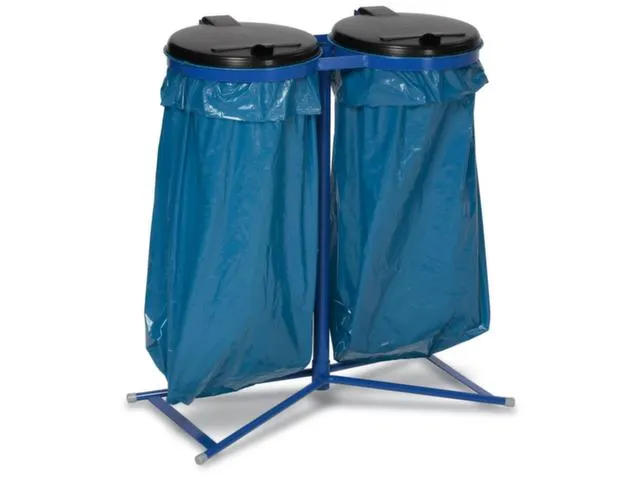 Dubbele Afvalverzamelaars Staand 980x850x480mm 120 Liter Blauw