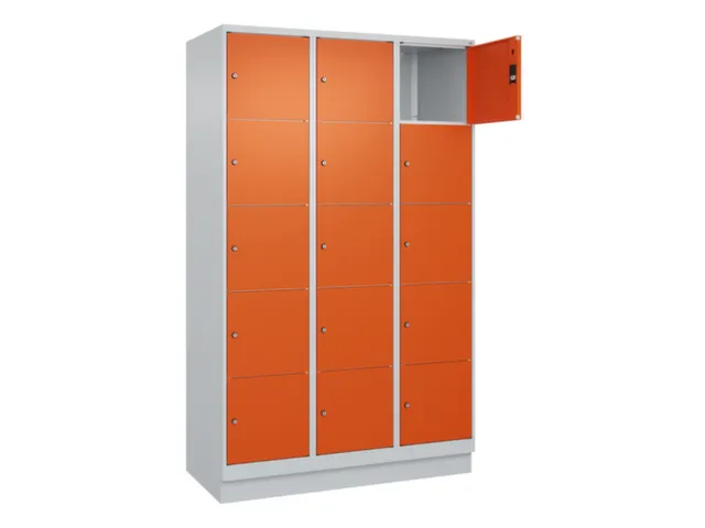 lockerkast,HxBxD 1950x1200x500mm,3x5vakken,vak B 400mm,cil.-slot