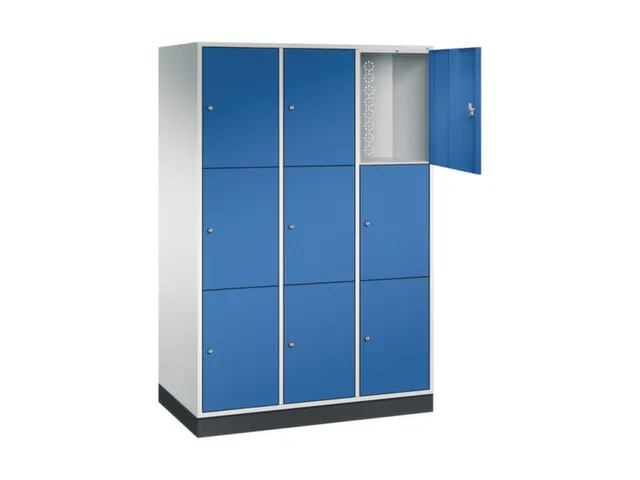 grootvolume-lockersysteem,RAL 7035/RAL 5010,HxBxD 1950x1220x600mm