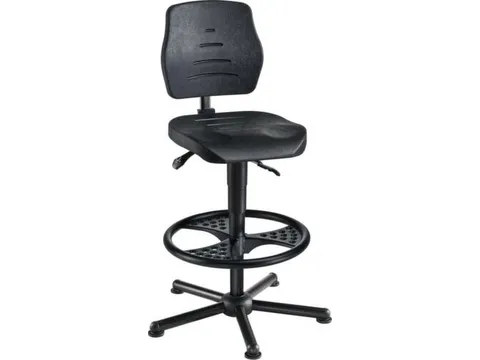 Werkplaatsstoel,standaardzitting zwart,PU-schuim