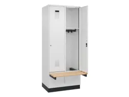 locker met bank,HxBxD 1950x800x815mm,2vak,vak B 400mm,cilinderslot