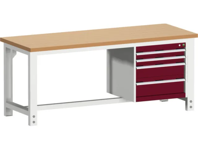 werkbank,HxBxD 740-1140x2000x750mm,beukenblad,draagverm. 1500kg