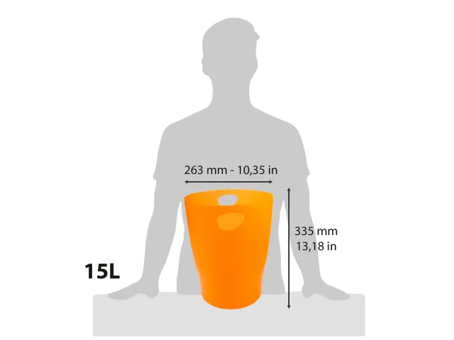 ECOBIN Papiermand 15 L oranje transparant