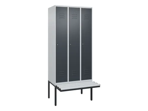locker met bank,HxBxD 2120x900x815mm,3vak,vak B 300mm,cil.-slot