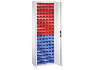 Stellingkast Staalplaat 1980x700x300mm 18 Legborden 114 Magazijnbakken - 2