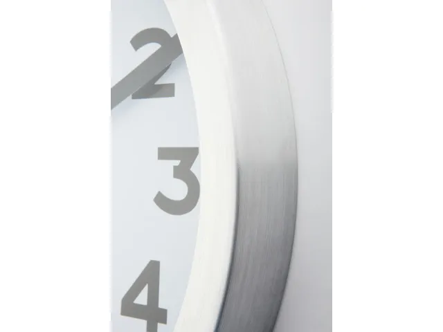 Wandklok NeXtime dia. 19cm, geborsteld aluminium, 'Station' cijfers