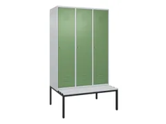 locker met bank,HxBxD 2120x1200x815mm,3vak,vak B 400mm,cil.-slot