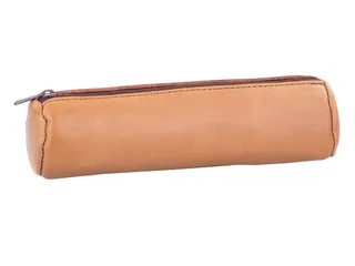 Pennenetui Oxford 22x6cm leer rond naturel - 1
