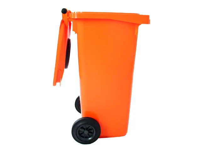 Container met rozet 120 Liter Oranje