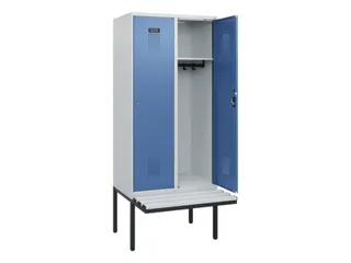 locker met bank,HxBxD 1950x800x815mm,2vak,vak B 400mm,cilinderslot - 1
