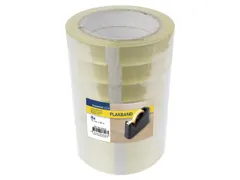 Plakband Raadhuis 19mm x 66m PP transparant krimp a 8 rol