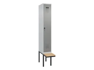 locker met bank,voor scheiding van kleding,HxBxD 2120x300x815mm,1vak - 2