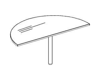 aanbouwtafel,HxBxD 740x1400x700mm,halfrond,NE-esdoorn - 4