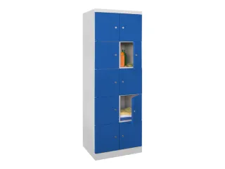 lockerkast,HxBxD 1800x600x500mm,2x5vakken,RAL7035,front RAL5010 - 2