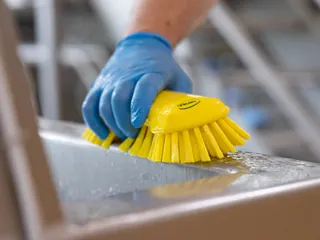 Vikan Hygiene extra grote handborstel extra harde vezels 230mm Geel - 4