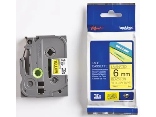 Tze Tape Voor P-touch 6mm, Zwart Op Geel