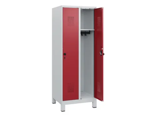 schoollocker,HxBxD 1630x600x500mm,2vak,vak B 300mm,draaigrendel,voeten