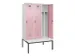 locker met bank,voor scheiding van kleding,HxBxD 2120x1200x815mm,3vak
