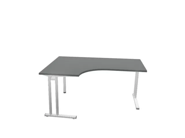 bureau in vrije vorm,HxBxD 740x1600x1200mm,vrije vorm,MS-donkergrijs