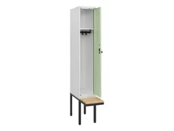 locker met bank,HxBxD 1950x300x815mm,1vak,vak B 300mm,draaigrendel