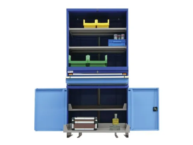 combikast,HxBxD 2100x1005x695mm,4xStalen bodem,2lade(n),key lock