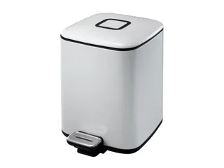 Vierkante Pedaalemmer Regent Step Bin 6 Liter Wit - 1