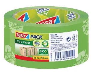 Verpakkingstape tesapack Eco & Strong 50mmx66m PP groen print - 1